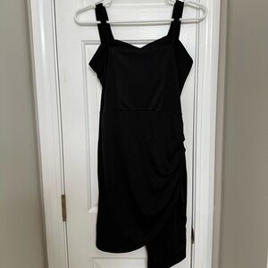 Women’s Little Black Dress Medium Off the Shoulder Mini Asymmetrical Zipper Date